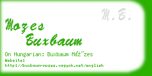 mozes buxbaum business card